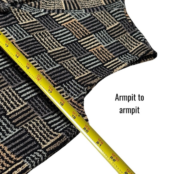 Vintage French Rags Artsy Geometric Print Knit Holiday Chic Substantial Vest 2 - Picture 10 of 11